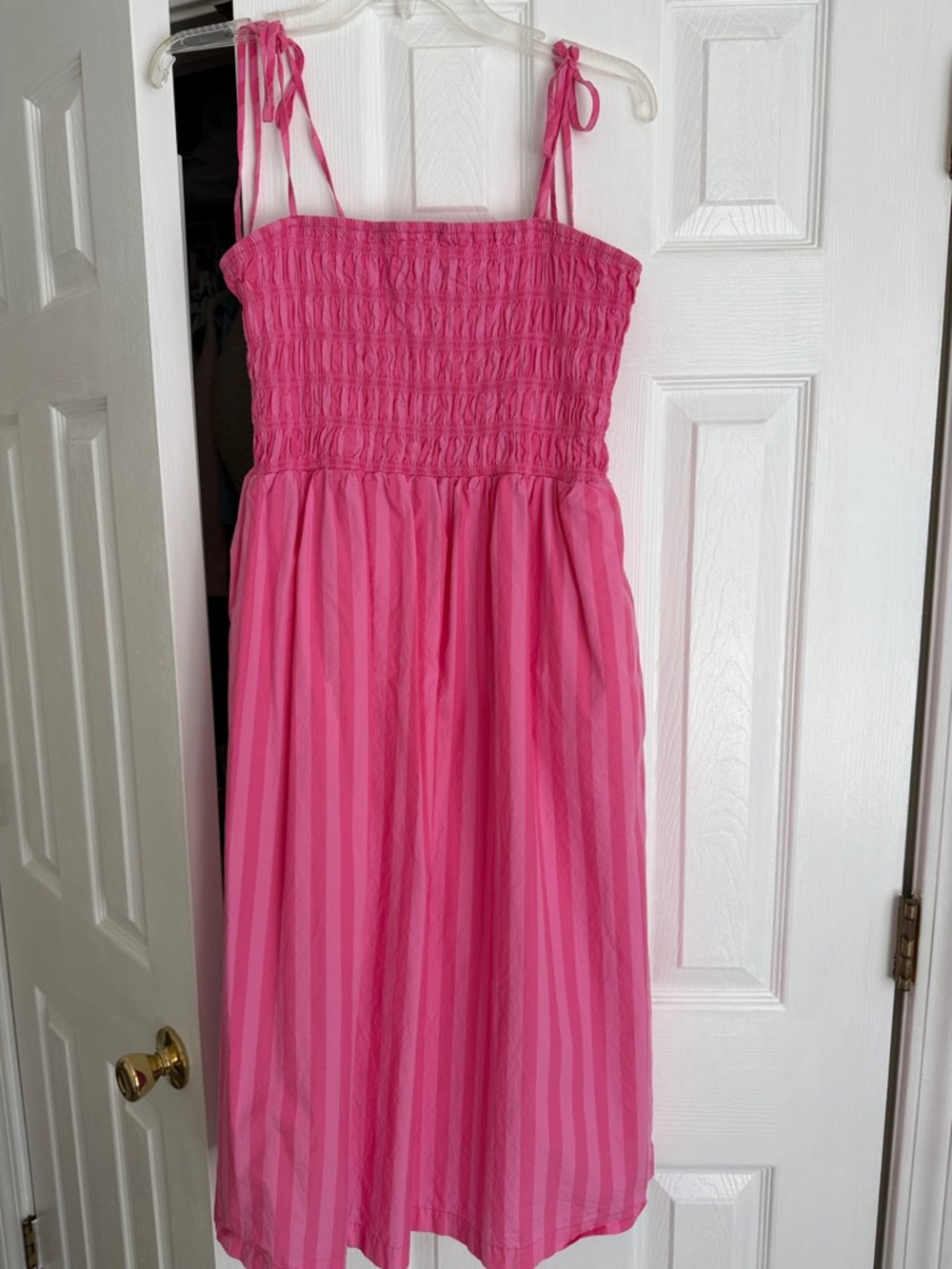 Bright Pink Smocked Sundress